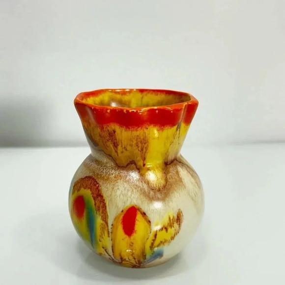 Vintage West Germany Handmade Colorful‎ Bud Vase - Picture 2 of 10